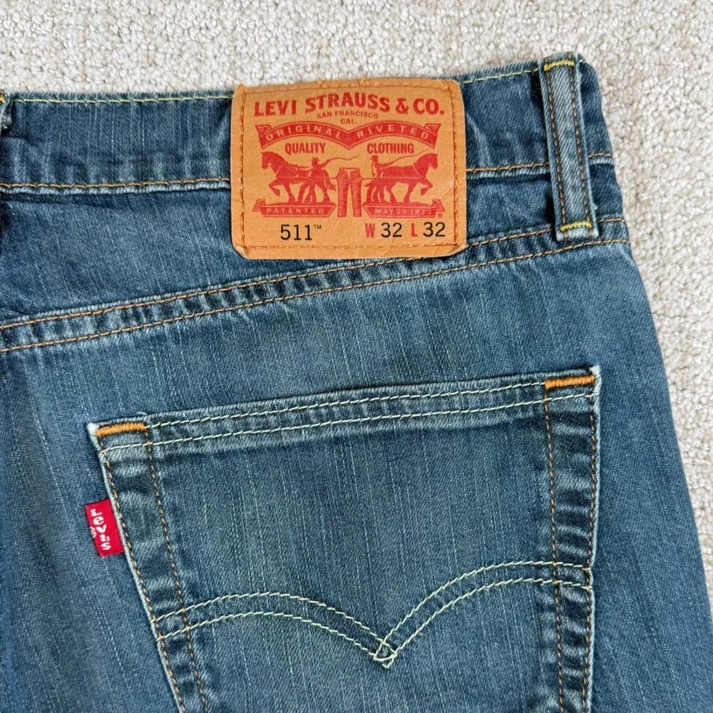 Levi's 511 Mens 32x32 (Actual 32x30) Slim Fit Stretch Denim Blue Jeans